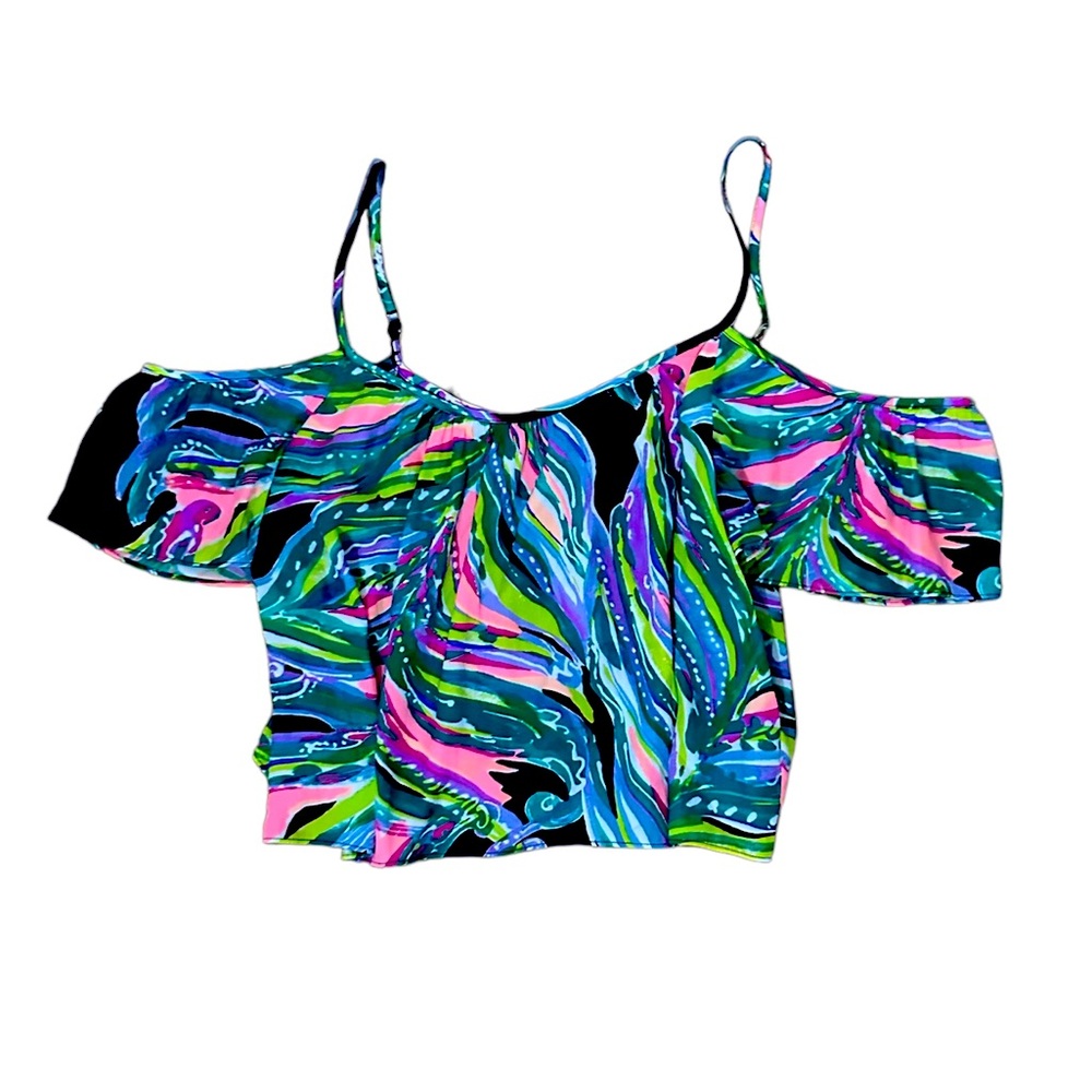 Cute ruffled and cropped lily Pulitzer top size 10